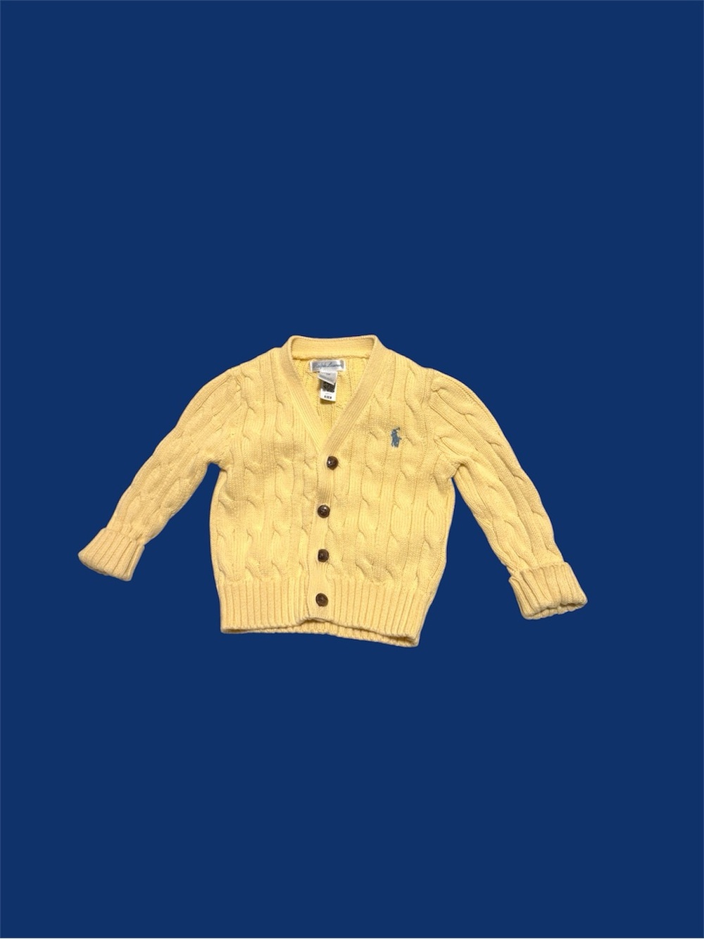 Baby Ralph Lauren Yellow Cable-Knit Cardigan